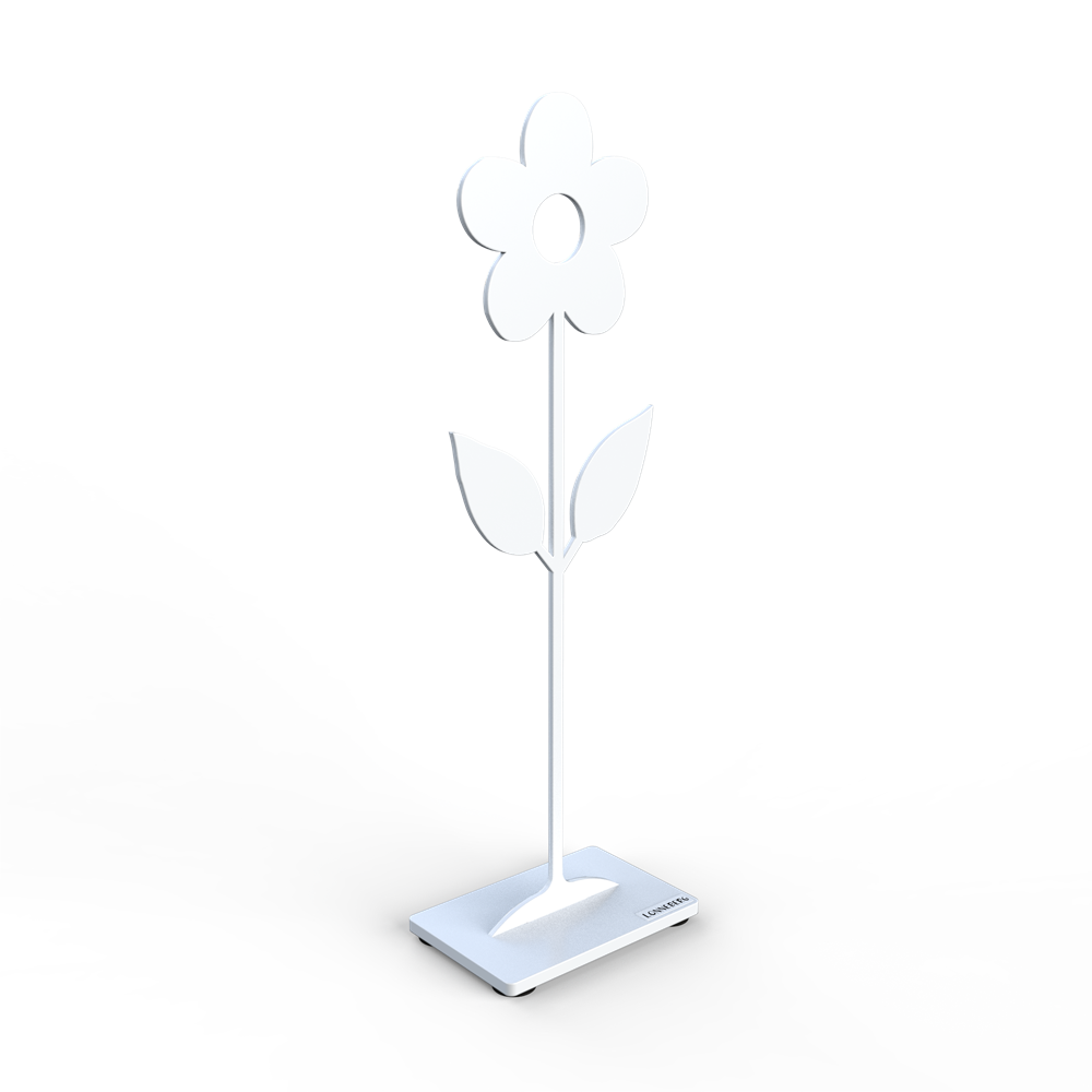 Blomma på fot vit