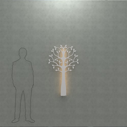 Väggträd med belysning vit 120 cm