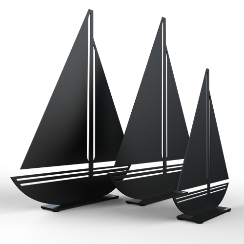 Sailboat black in different sizes