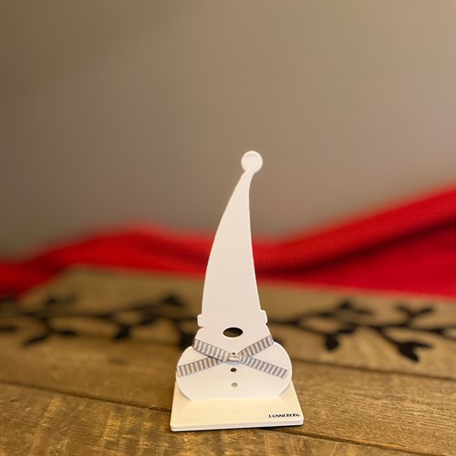 Tomte i luva vit 20cm