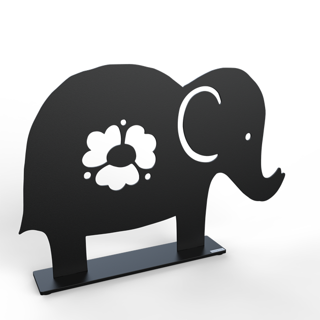 Elephant 20 cm black structure