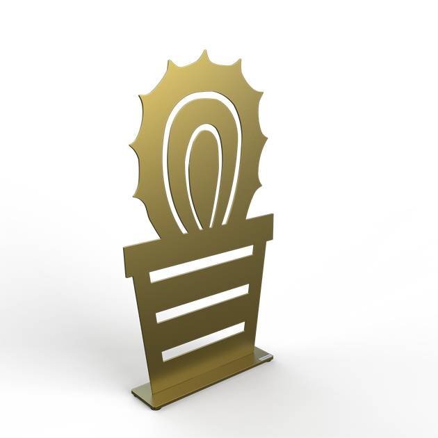 Cactus ball 50 cm gold