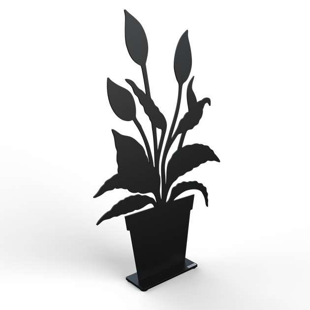 Peace lily 55 cm black structure