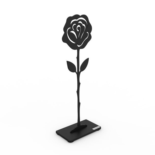 Rose 30 cm black structure