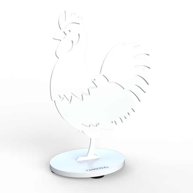 Rooster 15 cm white