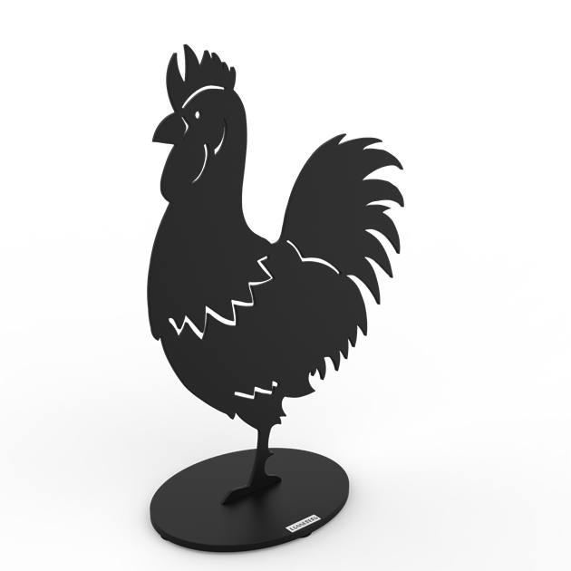 Rooster 30 cm black structure