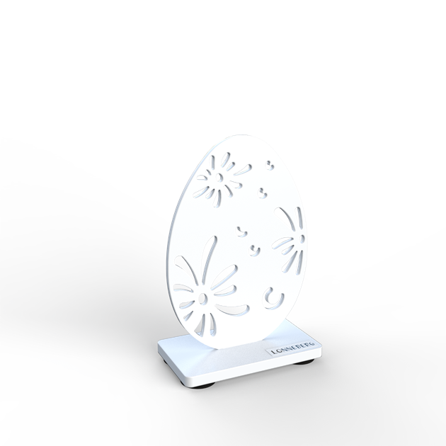 Egg with pattern 10 cm white