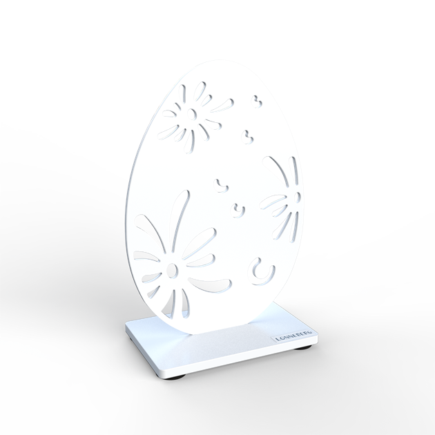 Egg with pattern 15 cm white