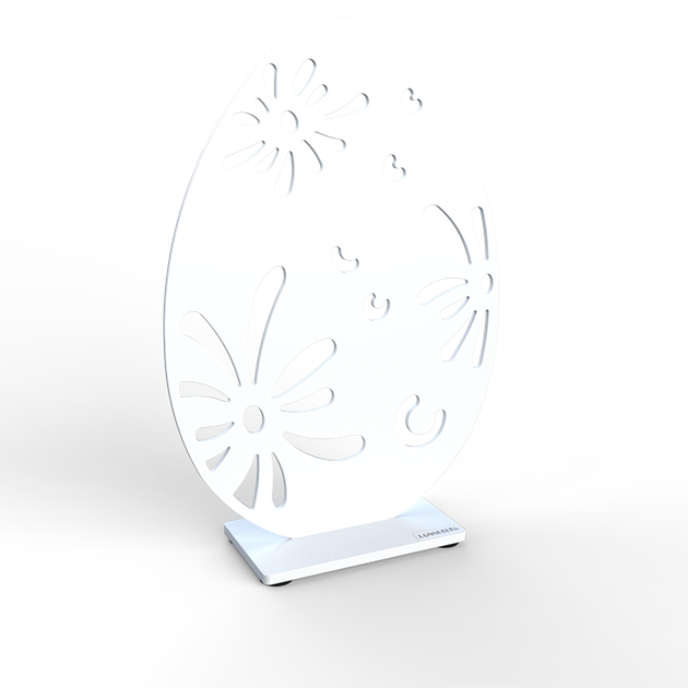 Egg with pattern 25 cm white