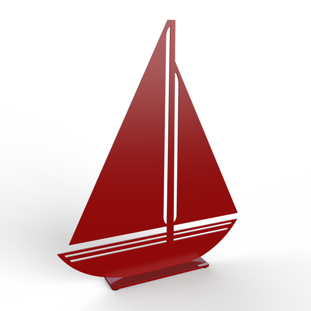 Sailboat 55 cm red