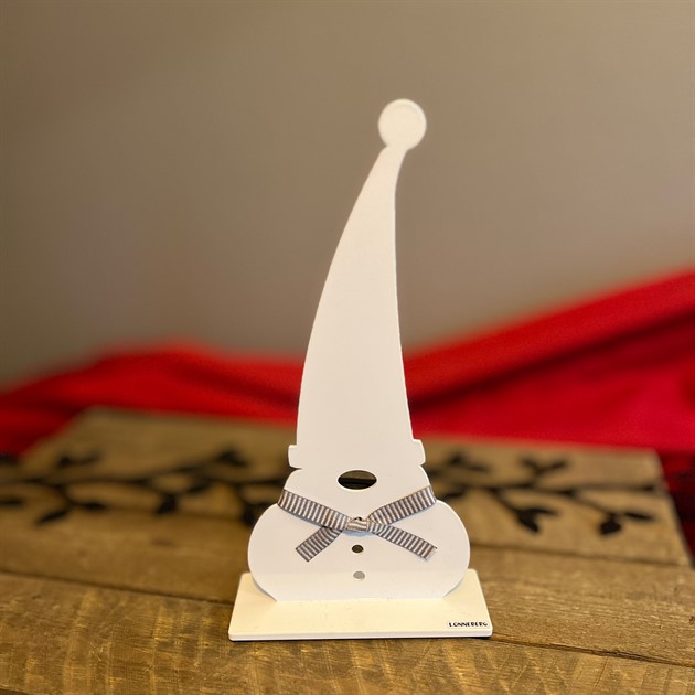 Gnome in a hood 30 cm white