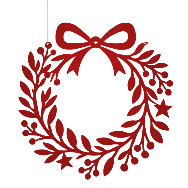 Christmas wreath 35 cm red